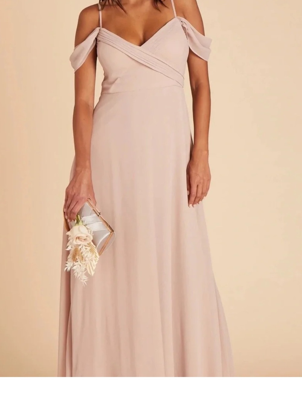 Birdy Grey Blush One-Shoulder Spaghetti Strap Maxi Dress